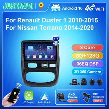 Автомагнитола JUSTNAVI Мультимедиа для Renault Duster 1 2010-2015 Для Nissan Terrano 2014-2020 Android Auto DSP RDS Carplay Player