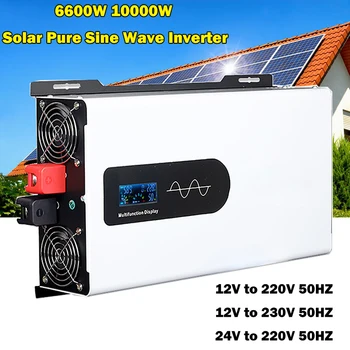 6600 Вт 10000 Вт Профессиональный солнечный инвертор с чистой синусоидальной волной постоянного тока 12 В/24 В в переменный 220 В 230 В 50 Гц Инвертор для солнечной системы RV Home