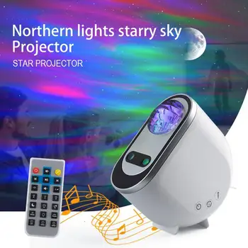 Светодиодный звездный проектор Galaxy Light, шум 3D стереопроектора Galaxy, управление музыкой по Bluetooth, белый динамик Light Sky С Re L9U8
