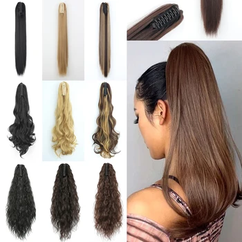 XINRAN Синтетический Волнистый Вьющийся коготь для наращивания волос в виде конского хвоста для женщин, натуральная накладная косичка для волос, шиньон для волос