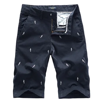 Luulla Summer New Brand Повседневные хлопчатобумажные шорты с вышивкой, мужские модные короткие брюки из выстиранного хлопка, шорты-карго, мужские Большие размеры 28-36