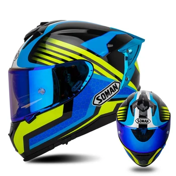 Мотоциклетные шлемы с двойным объективом, мотоциклетный шлем, одобренный ЕЭК, для езды на заднем антикрыле, Летняя дышащая каско для скутера Capacete