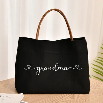 Бабушкина сумка-тоут, бабушкины подарки, женская многоразовая хозяйственная сумка, холщовая пляжная сумка, индивидуальная прямая поставка