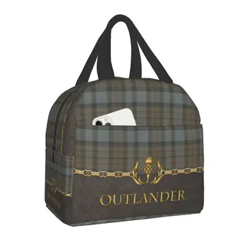 Роскошная клетчатая сумка для ланча Outlander, портативный термоохладитель в клетку, ланч-бокс с пищевой изоляцией для детей, школьные сумки для пикника