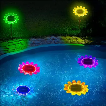 Солнечные плавающие фонари Освещение открытого бассейна Подводная Лампа Водонепроницаемый Пруд Красочная Садовая Лужайка Лампа Игрушки для ванны Свет