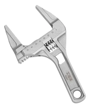 Универсальный гаечный ключ с двойной головкой и короткой ручкой, Гаечный ключ для ванной комнаты с большим отверстием, Регулируемый инструмент для ремонта из алюминиевого сплава