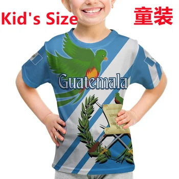 Герб Гватемалы, детский размер, футболка с 3D принтом из сетчатого волокна, летняя футболка, мужская уличная одежда, шорты, Спортивные рукава