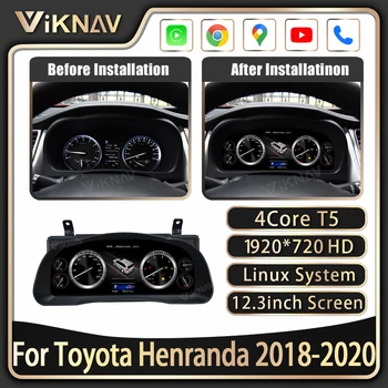 Замена приборной панели ViKNAV 12,3 дюйма для Toyota Henranda 2018-2020 автомобильный цифровой измерительный экран Linux