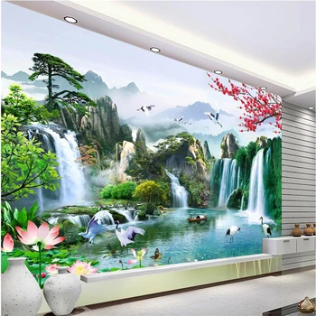обои beibehang на заказ, фрески любого размера, фото Горных пейзажей, водосберегающий фон для китайского телевизора, обои для стен