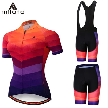 Miloto Women Cycling Jersey Set Pro Велосипедная Спортивная Одежда Одежда Для Шоссейного Велосипеда Шорты С Рукавом Велосипедная Одежда Maillot Ropa Ciclismo