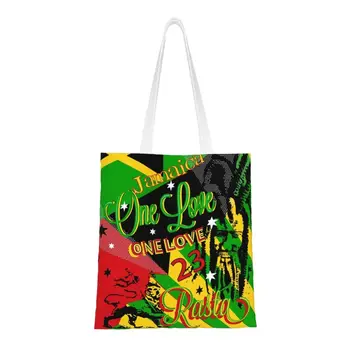 Кавайные ямайские сумки для вечеринок Rasta One Love, сумки для покупок, холщовая сумка для покупок из вторичной переработки