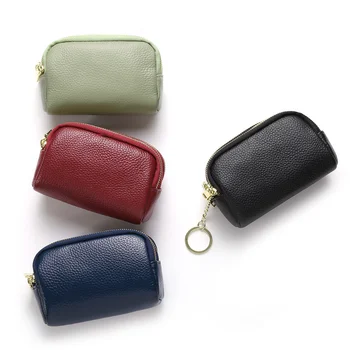 Новый мини-кошелек Zero из воловьей кожи верхнего слоя, модная и милая женская многофункциональная кожаная сумка для монет, брелок Zero Wallet