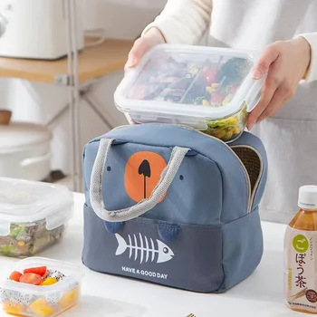 Мультяшная сумка для еды, студенческая сумка для ланча, офисный работник, изоляционная коробка из алюминиевой фольги, детские холщовые сумки-холодильники Bolsa Termica